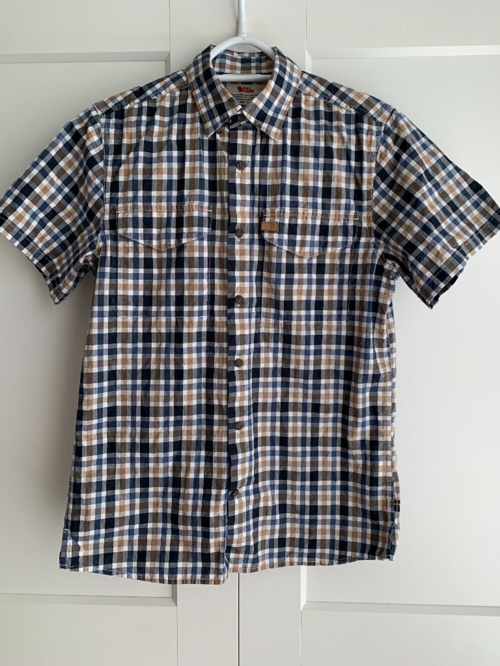 FjallRaven Ovik Short Sleeve Plaid 100% cotton Men's shirt size xs
